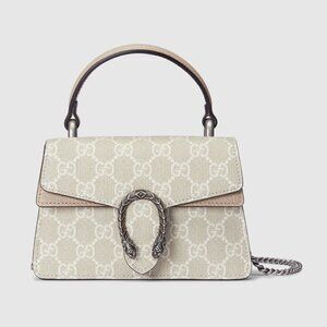 Gucci GG Supreme Monogram Mini Dionysus Top Handle Bag Beige Oatmeal 752029